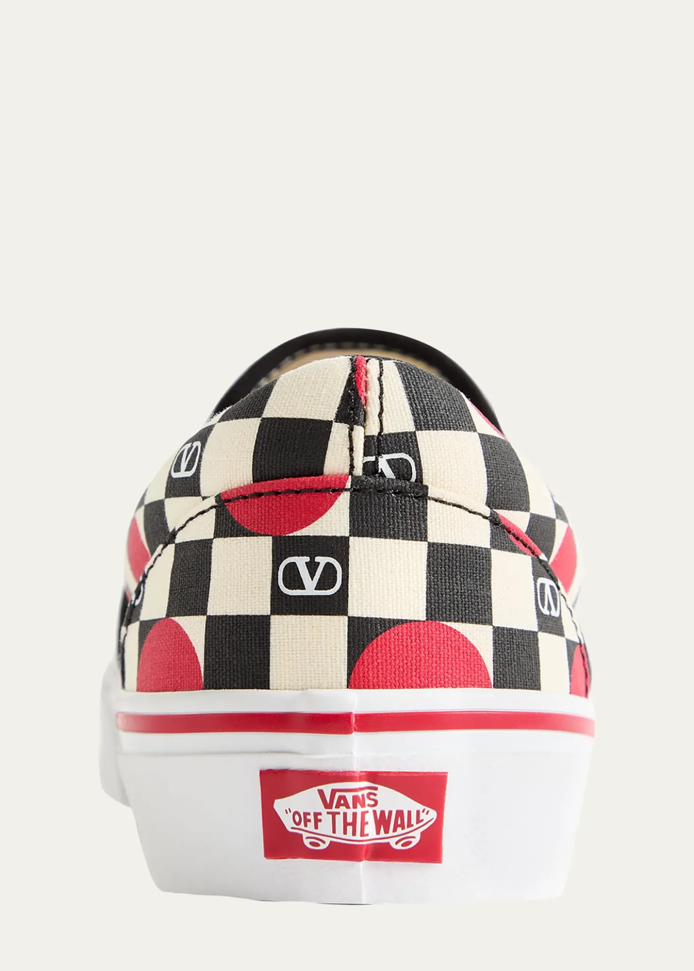 Valentino Garavanix Vans Men's Big Dots & VLogo Checkerboard Classic Slip-On Sneakers
