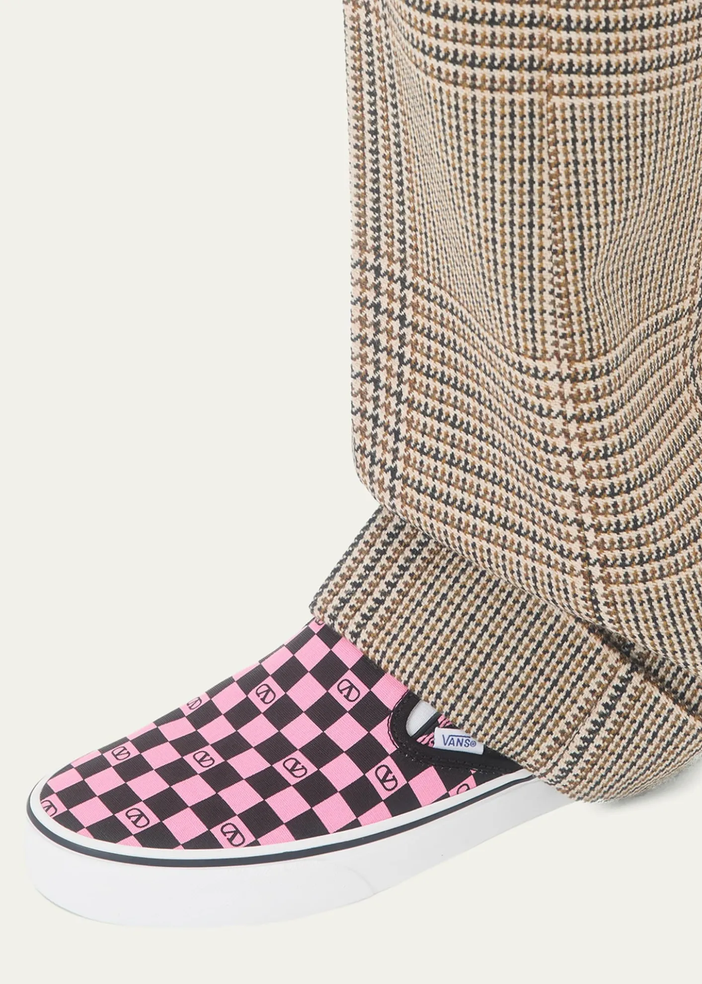Valentino Garavanix Vans Men's VLogo Checkerboard Classic Slip-On Sneakers
