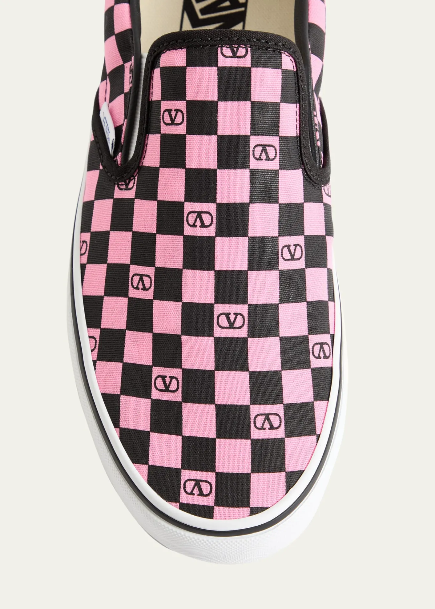 Valentino Garavanix Vans Men's VLogo Checkerboard Classic Slip-On Sneakers