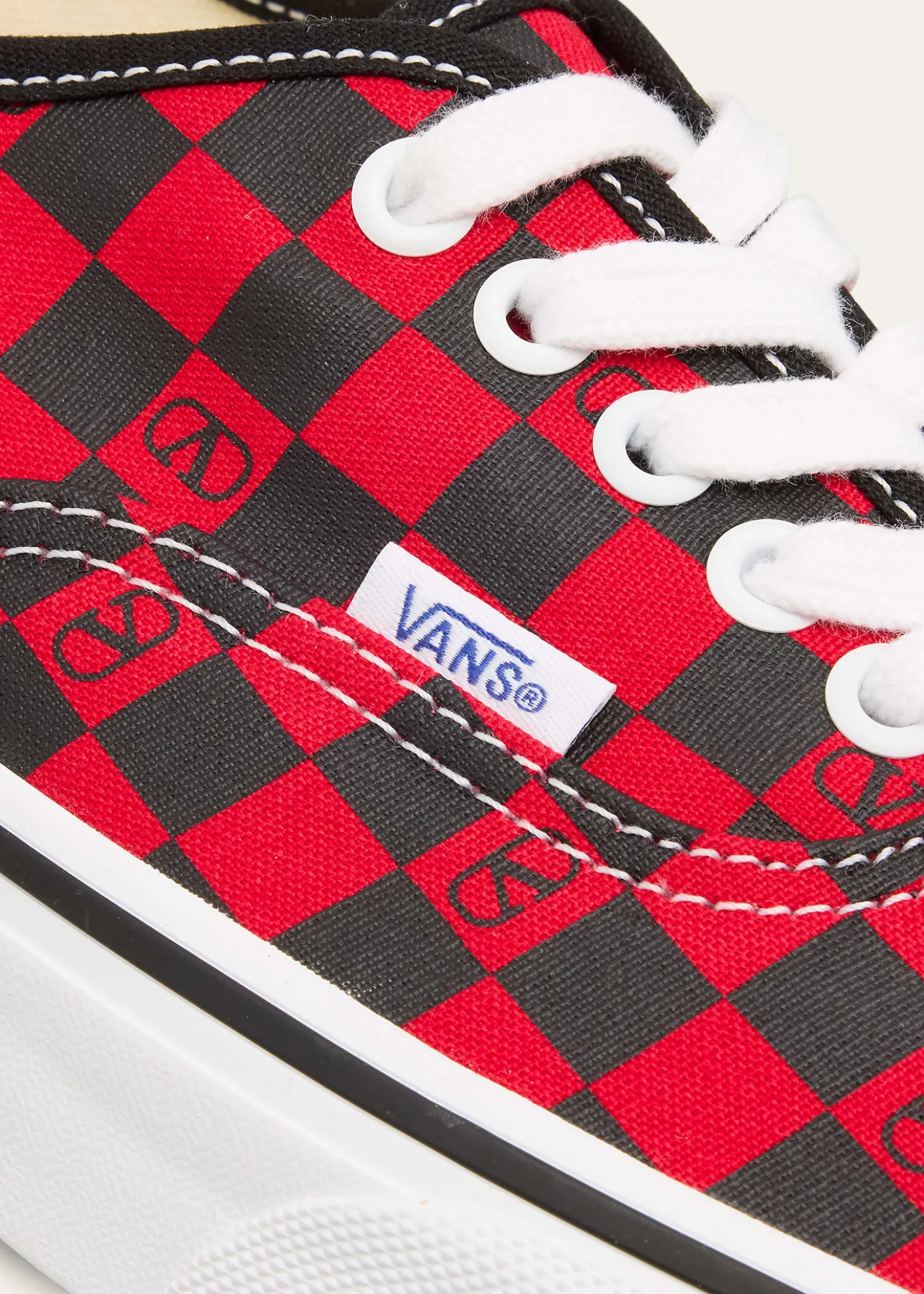 Valentino Garavanix Vans Men's Tess St VLogo Check Canvas Low-Top Sneakers