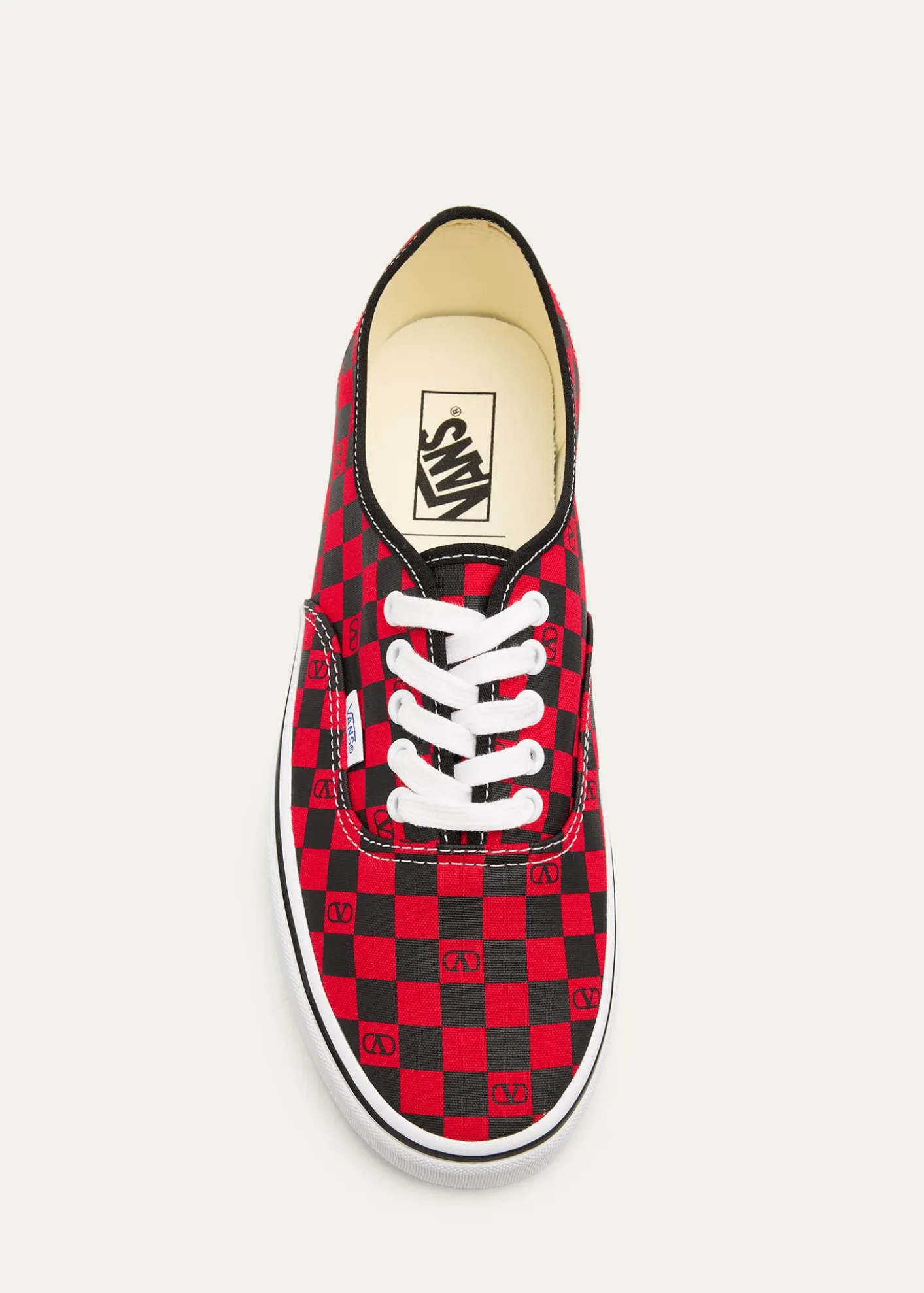 Valentino Garavanix Vans Men's Tess St VLogo Check Canvas Low-Top Sneakers