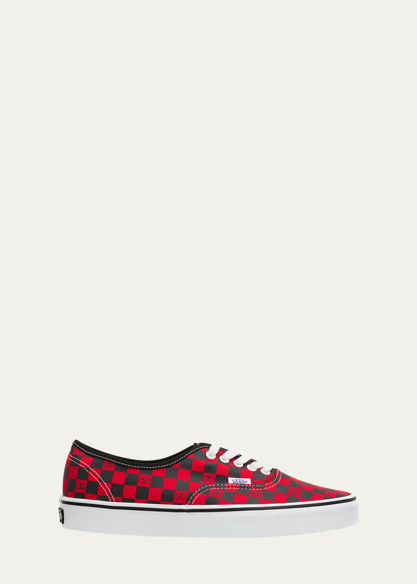 Valentino Garavanix Vans Men's Tess St VLogo Check Canvas Low-Top Sneakers