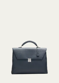 ValextraMen's Avietta Pebble Leather Briefcase