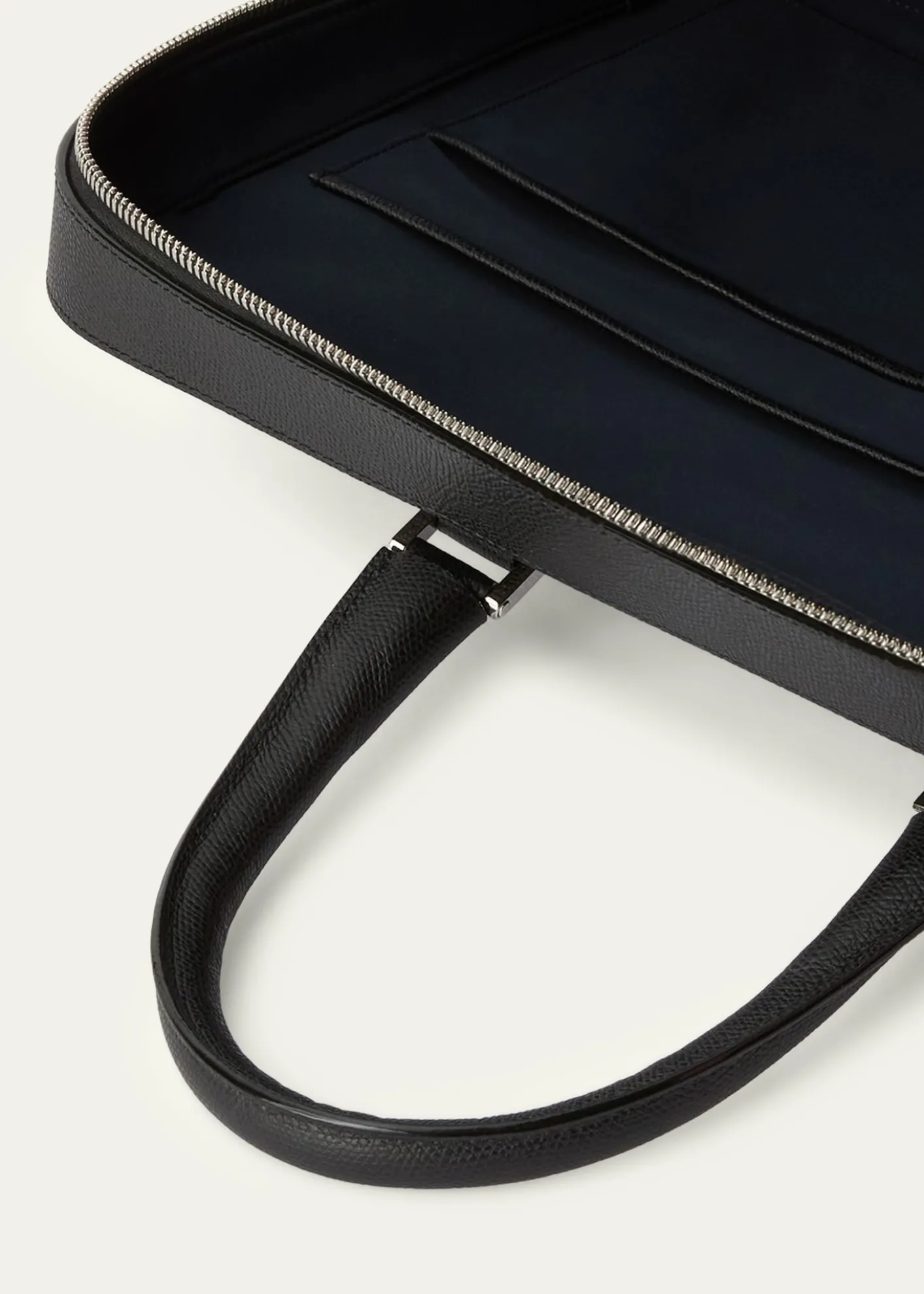ValextraMen's Avietta Top-Handle Calfskin Briefcase with Zip Pocket