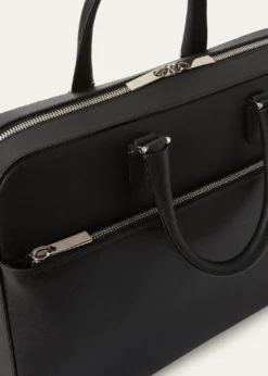 ValextraMen's Avietta Top-Handle Calfskin Briefcase with Zip Pocket