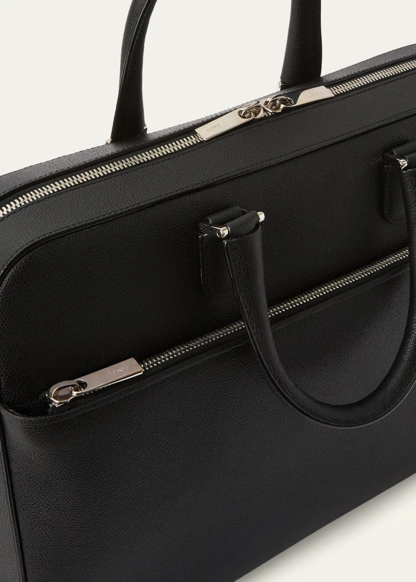 ValextraMen's Avietta Top-Handle Calfskin Briefcase with Zip Pocket