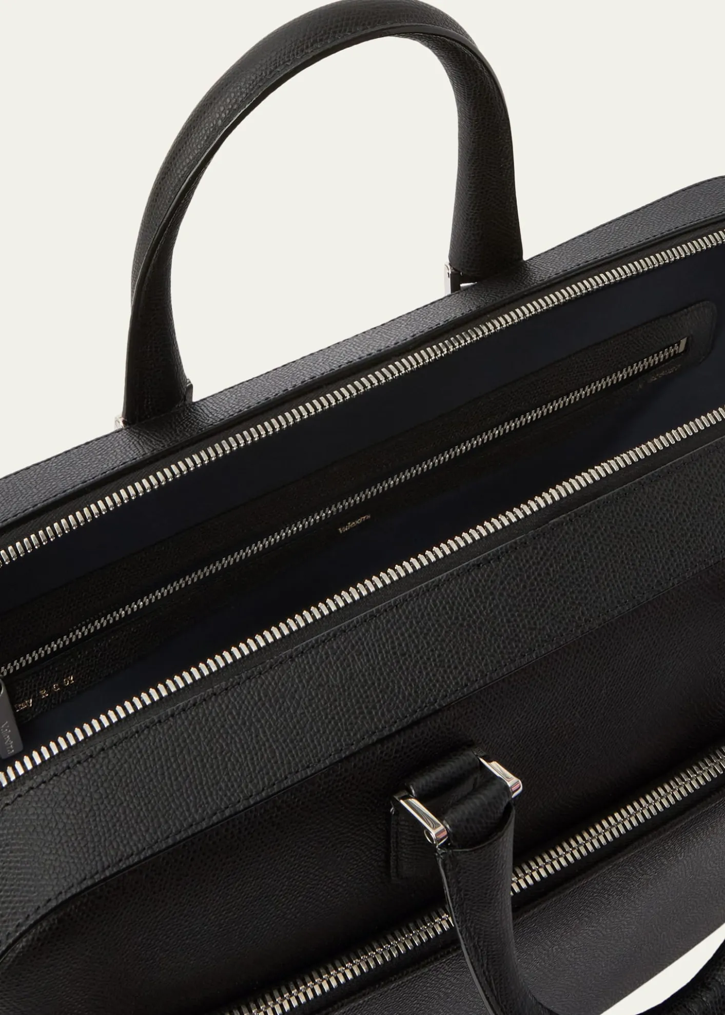 ValextraMen's Avietta Top-Handle Calfskin Briefcase with Zip Pocket