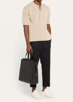 ValextraMen's V-Line Calfksin Tote Bag