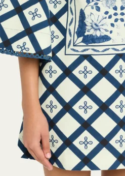 VerandahPalm Azulejos Mini Kaftan Dress