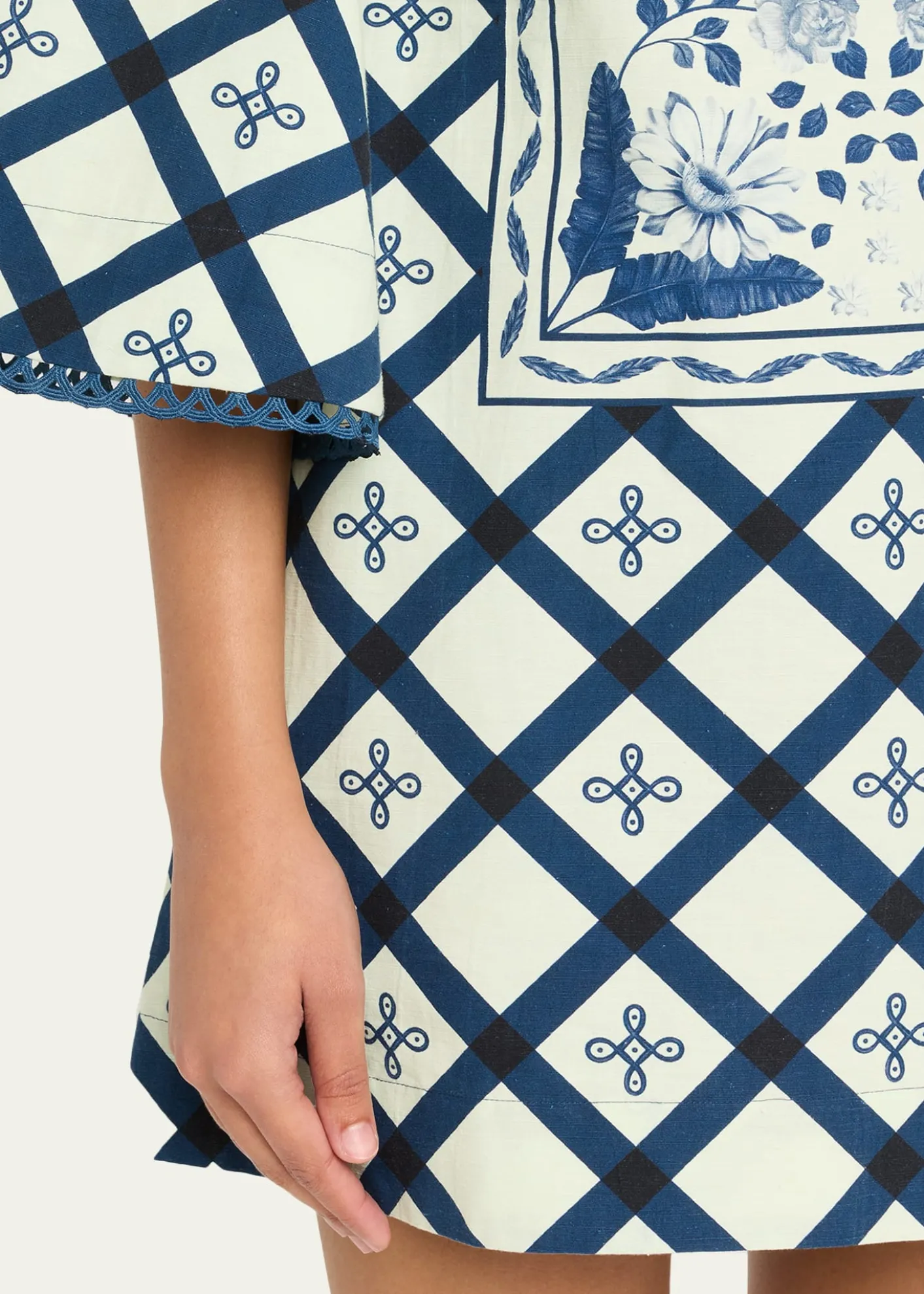VerandahPalm Azulejos Mini Kaftan Dress