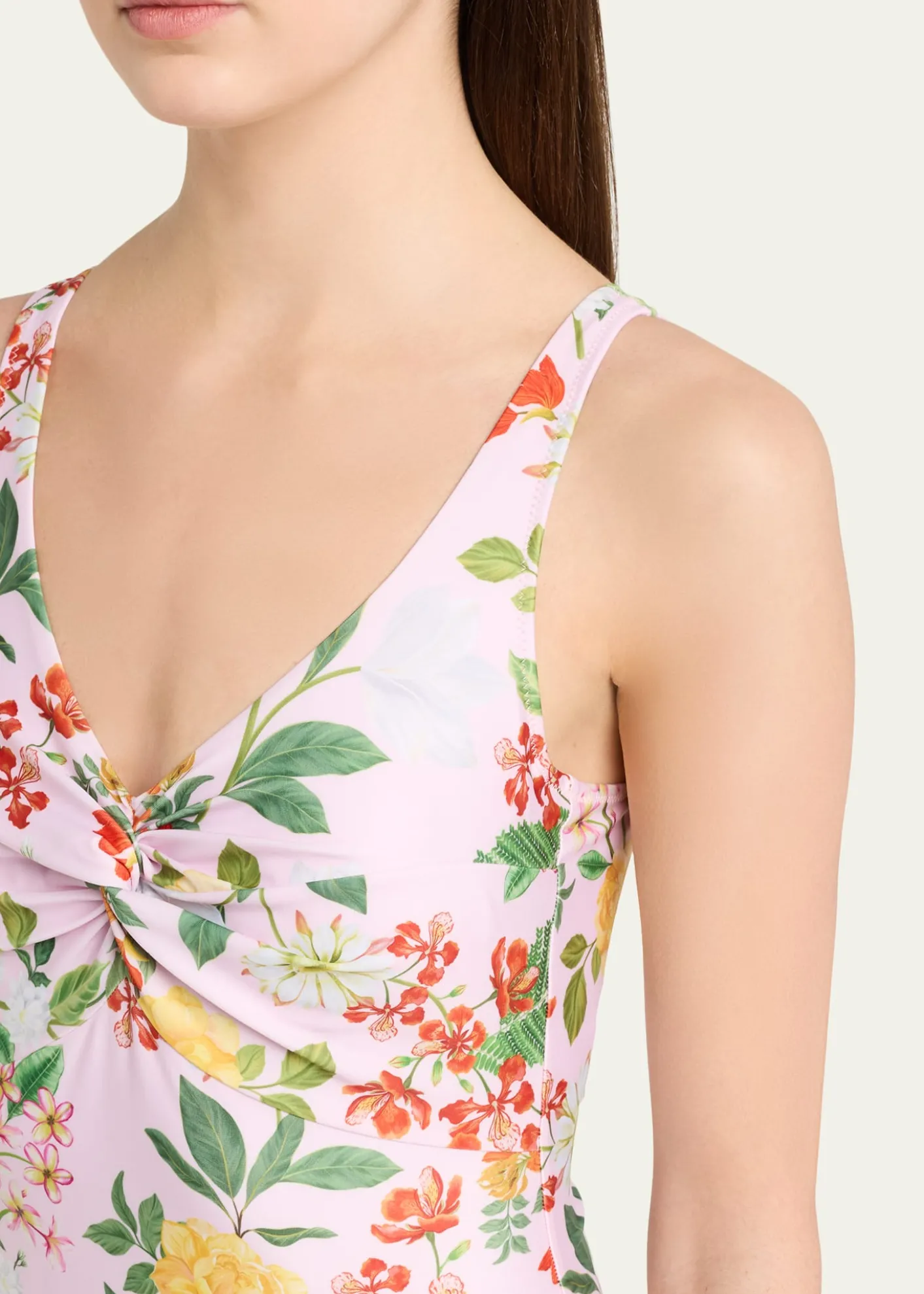 VerandahTwisted Drape Floral One-Piece Swimsuit