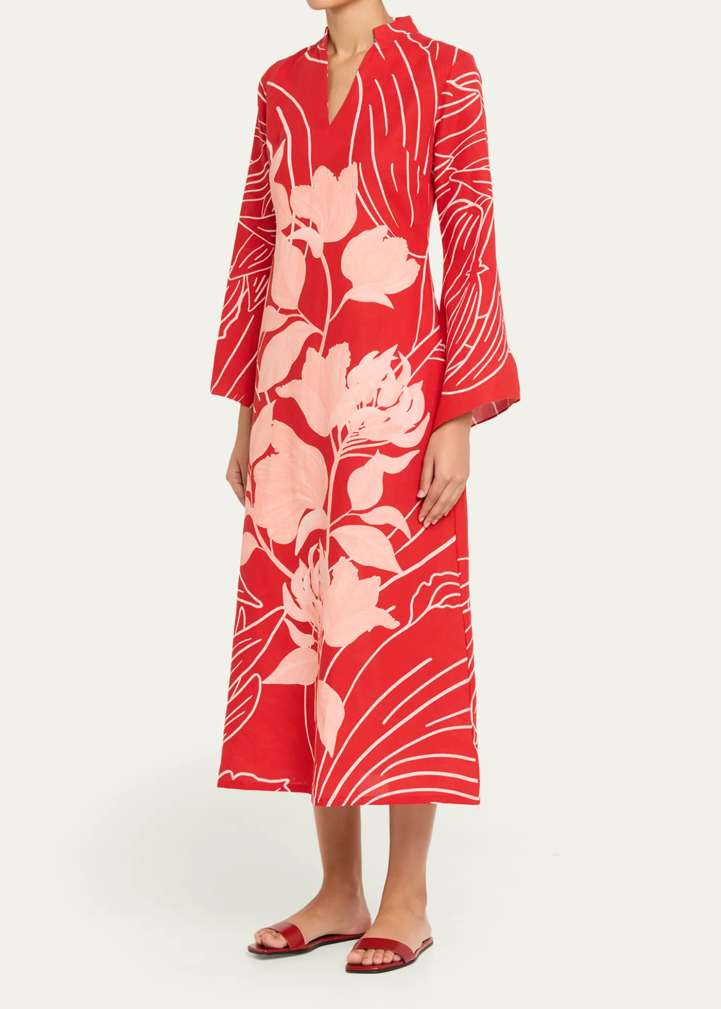 VerandahWild Tulip Linen-Cotton Tunic