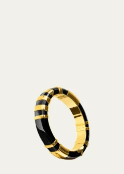 Verdura18K Yellow Gold Black Palermo Bangle