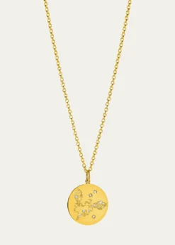 Verdura18K Yellow Gold Diamond Zodiac Necklace, Pisces