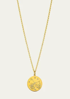 Verdura18K Yellow Gold Diamond Zodiac Necklace, Libra