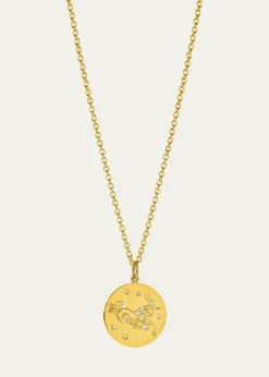 Verdura18K Yellow Gold Diamond Zodiac Necklace, Capricorn