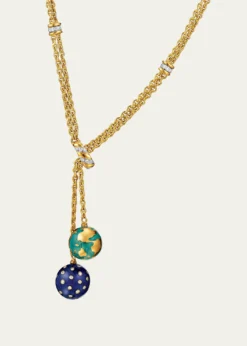 Verdura18K Yellow Gold Night and Day Lariat Necklace