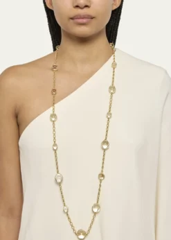 Verdura18k Yellow Gold Rock Crystal Bubbles Necklace