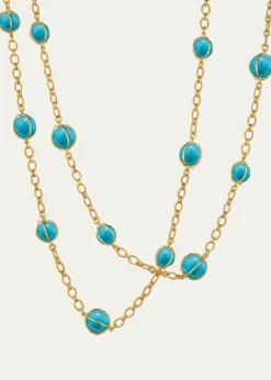 Verdura18K Yellow Gold Turquoise Bubbles Necklace