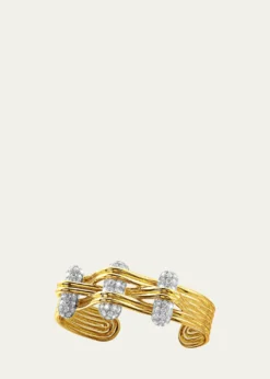 VerduraPlatinum and 18K Yellow Gold Diamond Trio Bangle