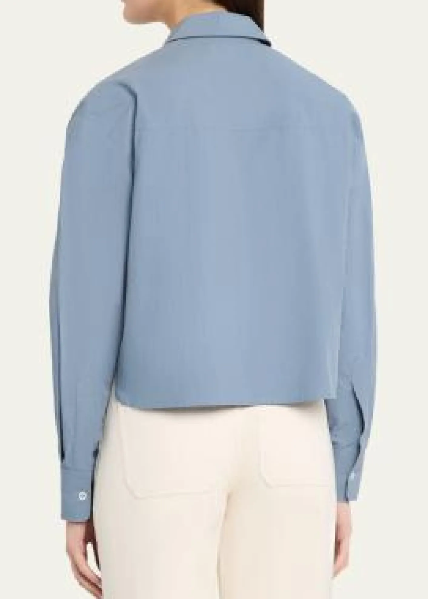 Veronica BeardAderes Embroidered Cropped Cotton Shirt