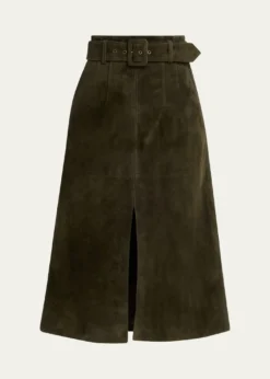 Veronica BeardAlexie Suede Midi Skirt