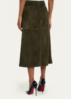 Veronica BeardAlexie Suede Midi Skirt