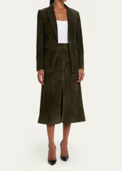 Veronica BeardAlexie Suede Midi Skirt