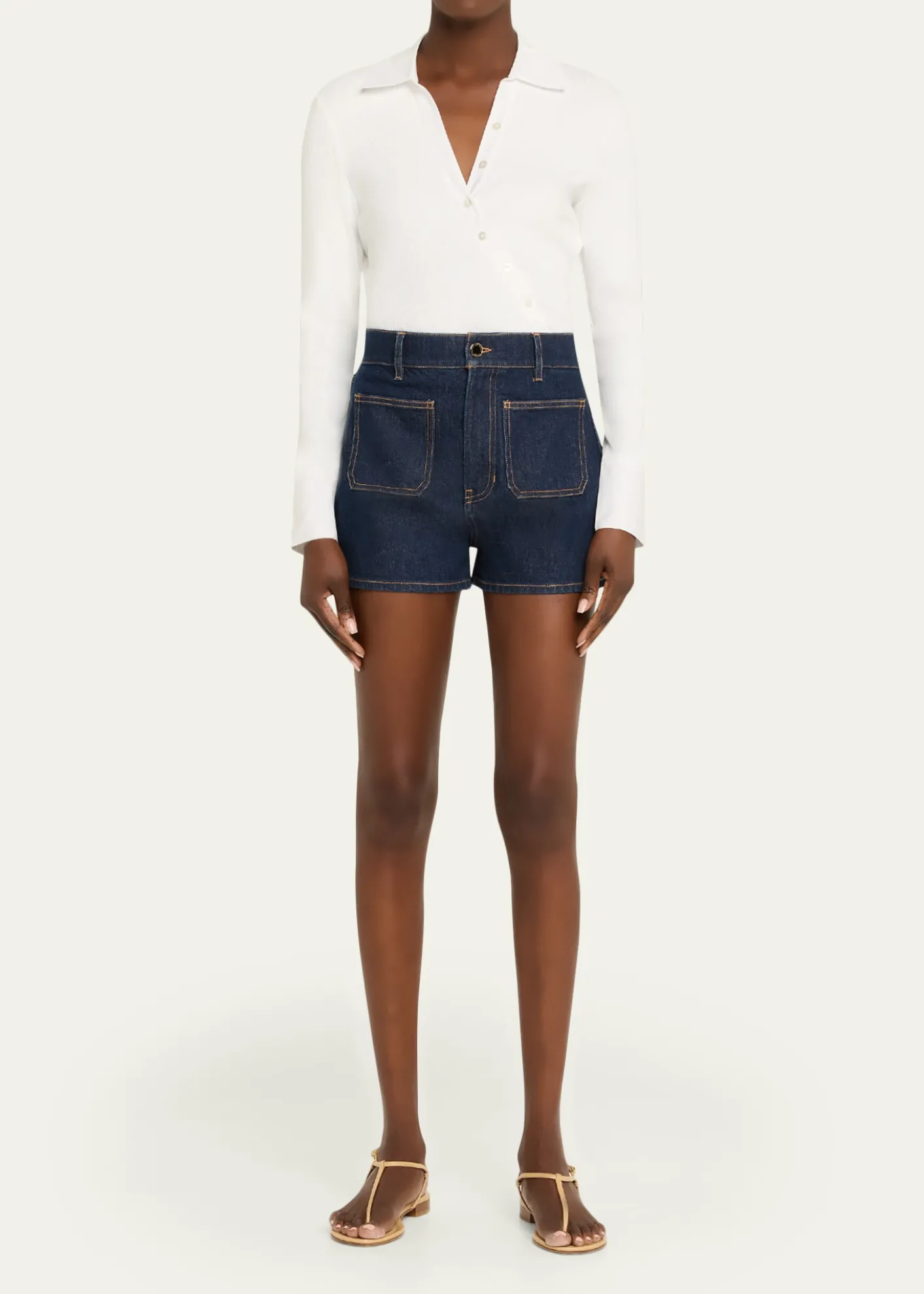 Veronica BeardBrenner Long-Sleeve Asymmetric Button Top