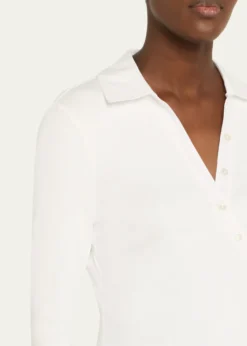 Veronica BeardBrenner Long-Sleeve Asymmetric Button Top