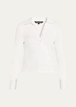 Veronica BeardBrenner Long-Sleeve Asymmetric Button Top