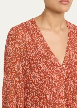 Veronica BeardCalvin Printed Long-Sleeve Blouse