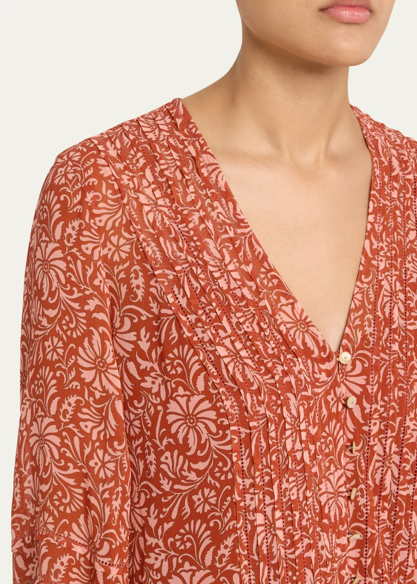 Veronica BeardCalvin Printed Long-Sleeve Blouse