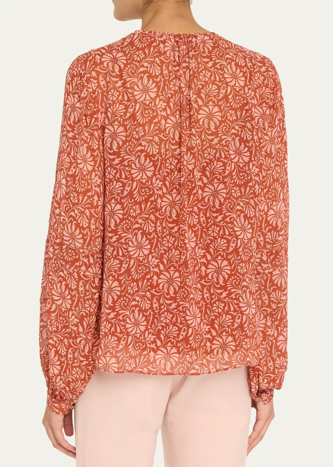 Veronica BeardCalvin Printed Long-Sleeve Blouse