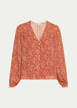 Veronica BeardCalvin Printed Long-Sleeve Blouse
