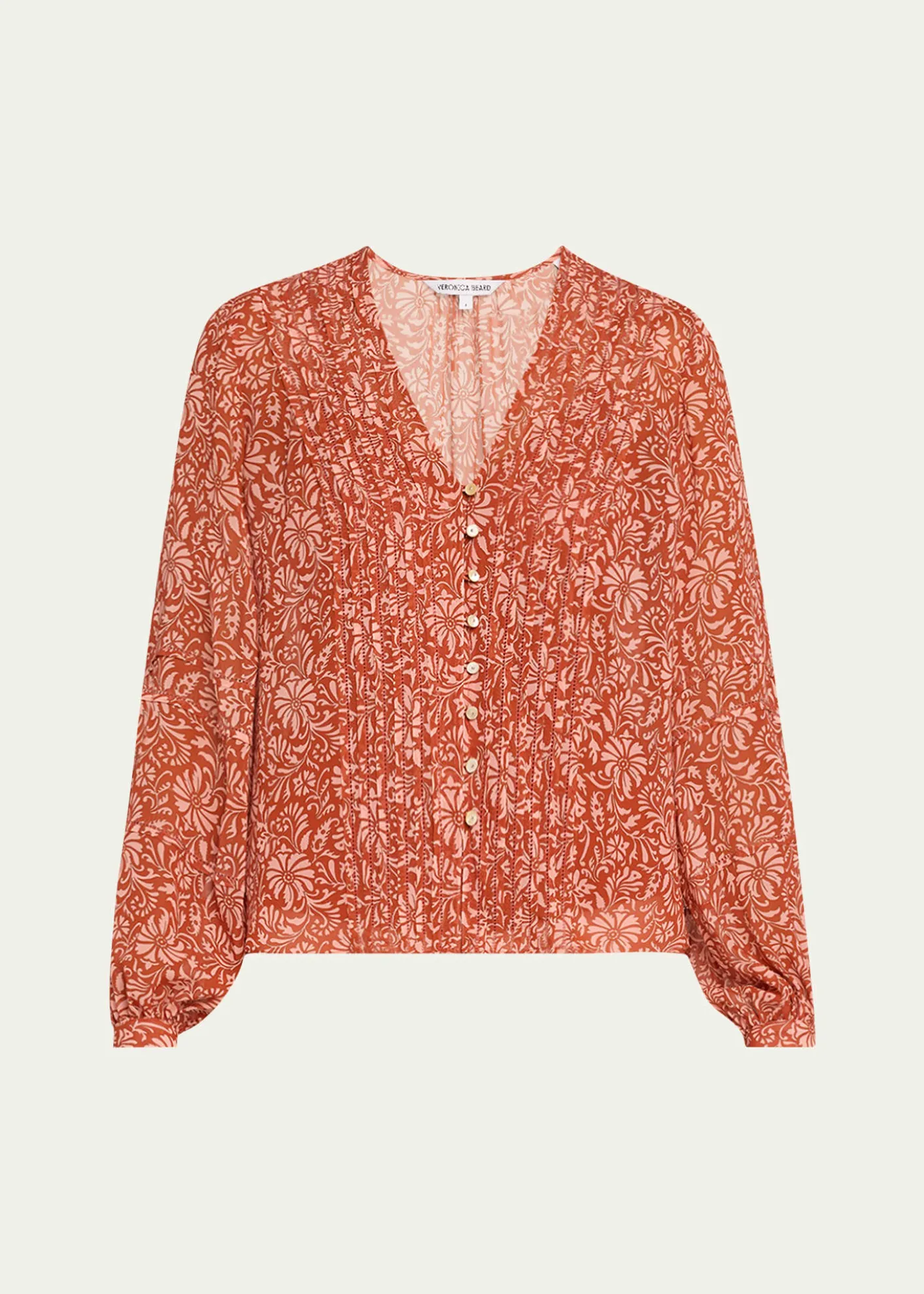 Veronica BeardCalvin Printed Long-Sleeve Blouse