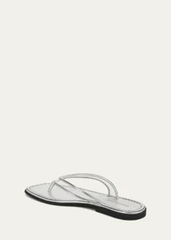 Veronica BeardClea Metallic Leather Jelly Thong Sandals