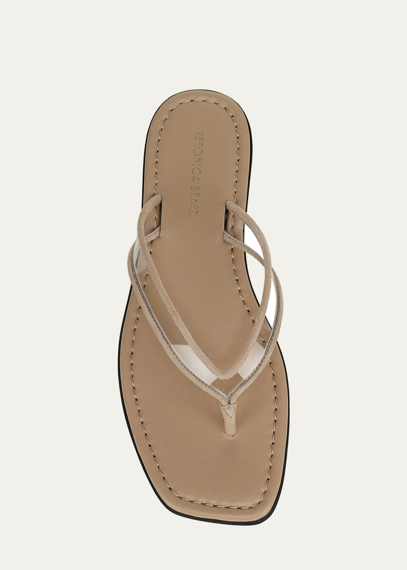 Veronica BeardClea Suede-Trimmed Jelly Thong Sandals