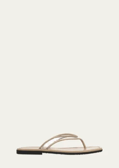 Veronica BeardClea Suede-Trimmed Jelly Thong Sandals