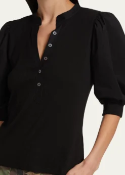 Veronica BeardCoralee Puff Sleeve Button-Front Top