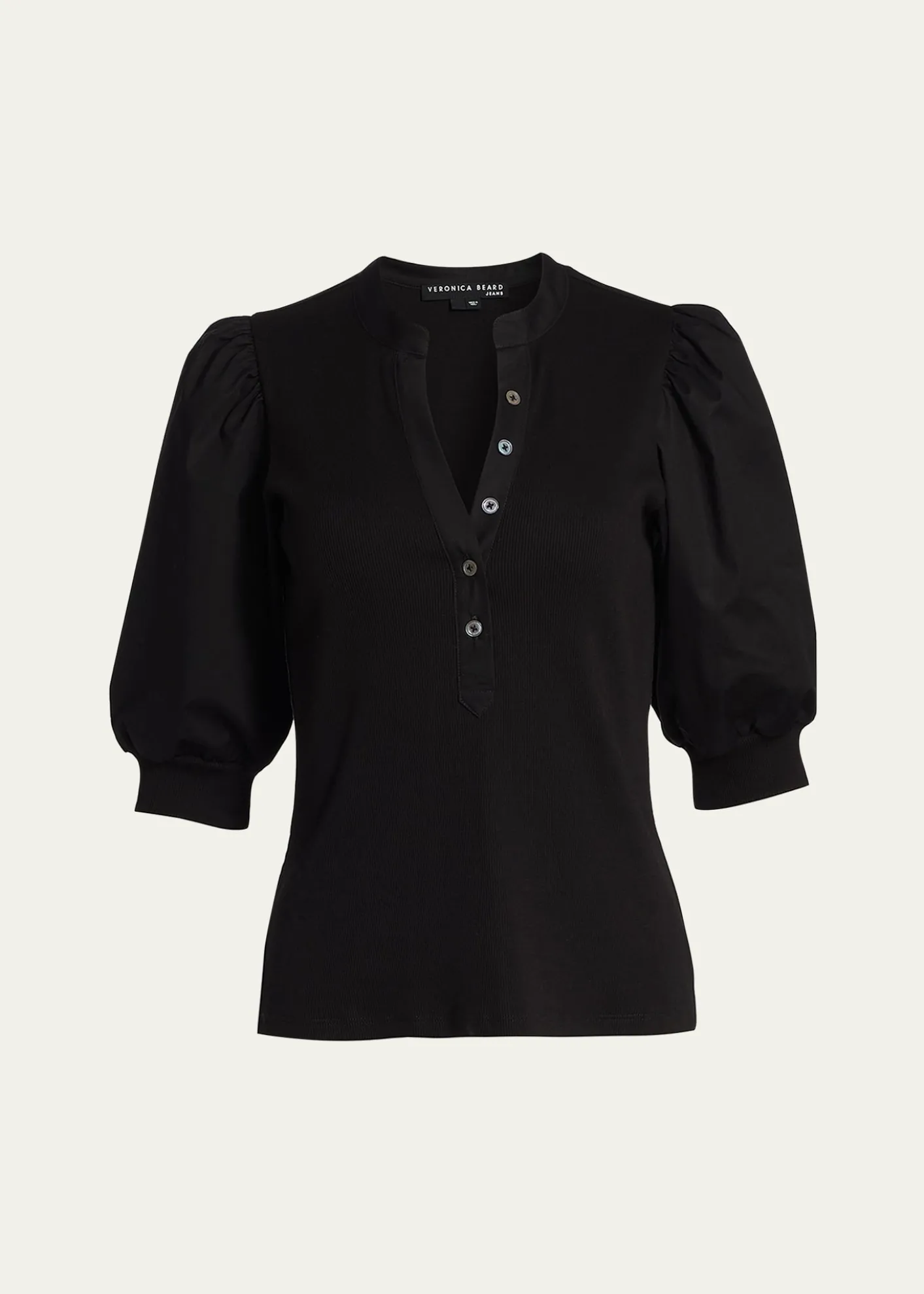 Veronica BeardCoralee Puff Sleeve Button-Front Top