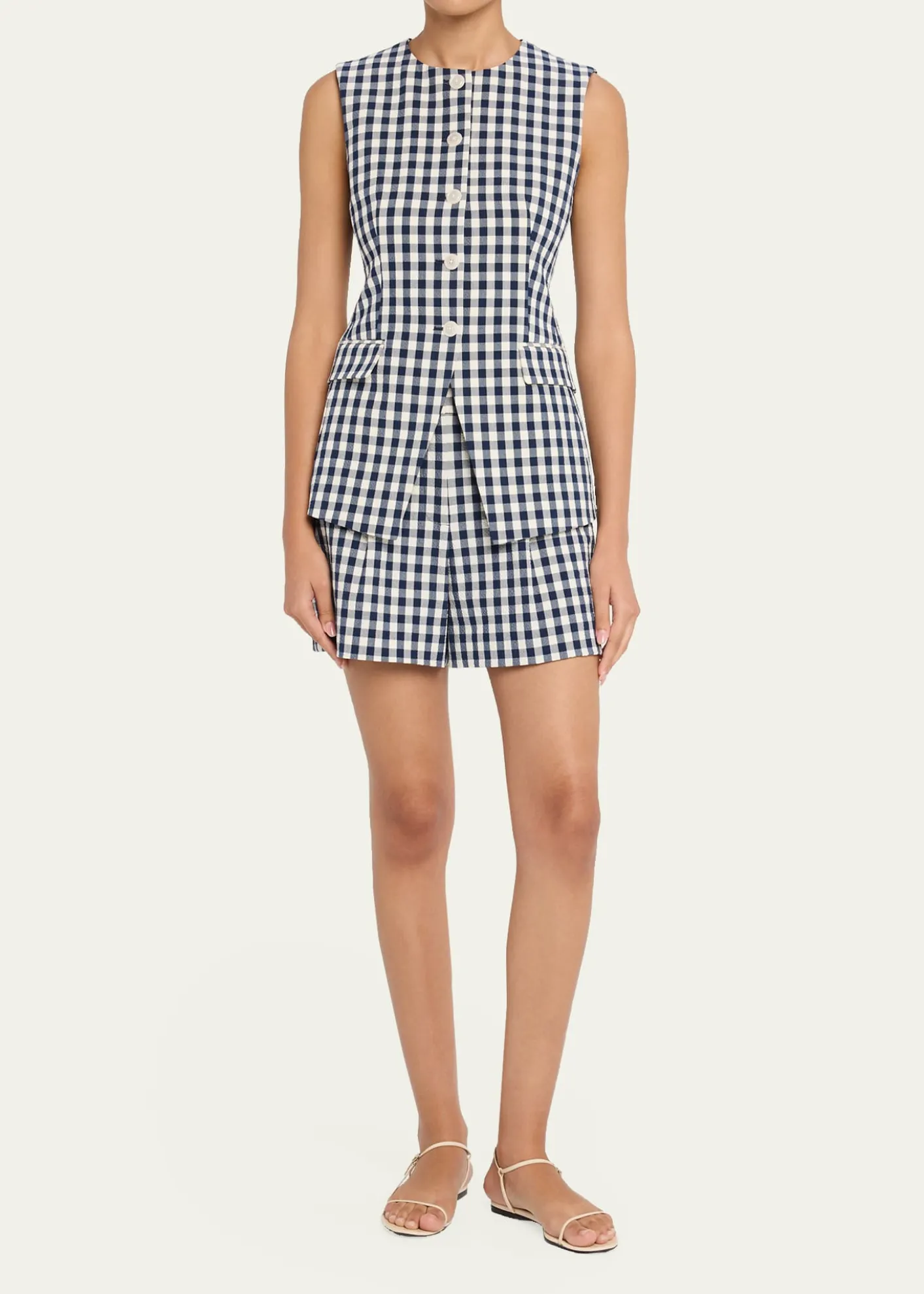 Veronica BeardHaina Cotton Gingham Shorts