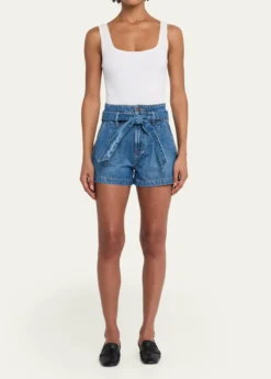 Veronica BeardJaylen Belted Denim Shorts