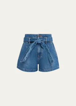 Veronica BeardJaylen Belted Denim Shorts