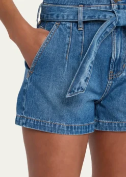 Veronica BeardJaylen Belted Denim Shorts