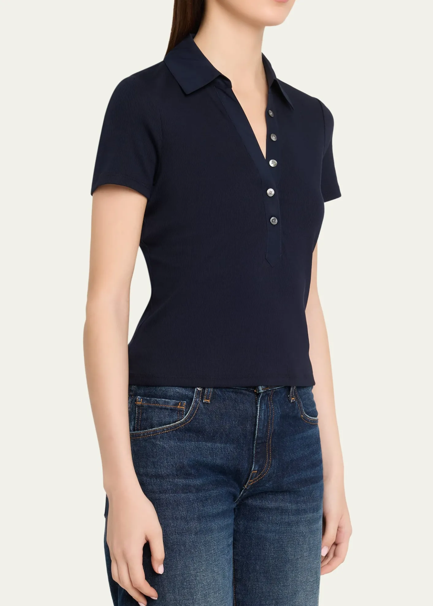 Veronica BeardKearney Short-Sleeve Polo Tee