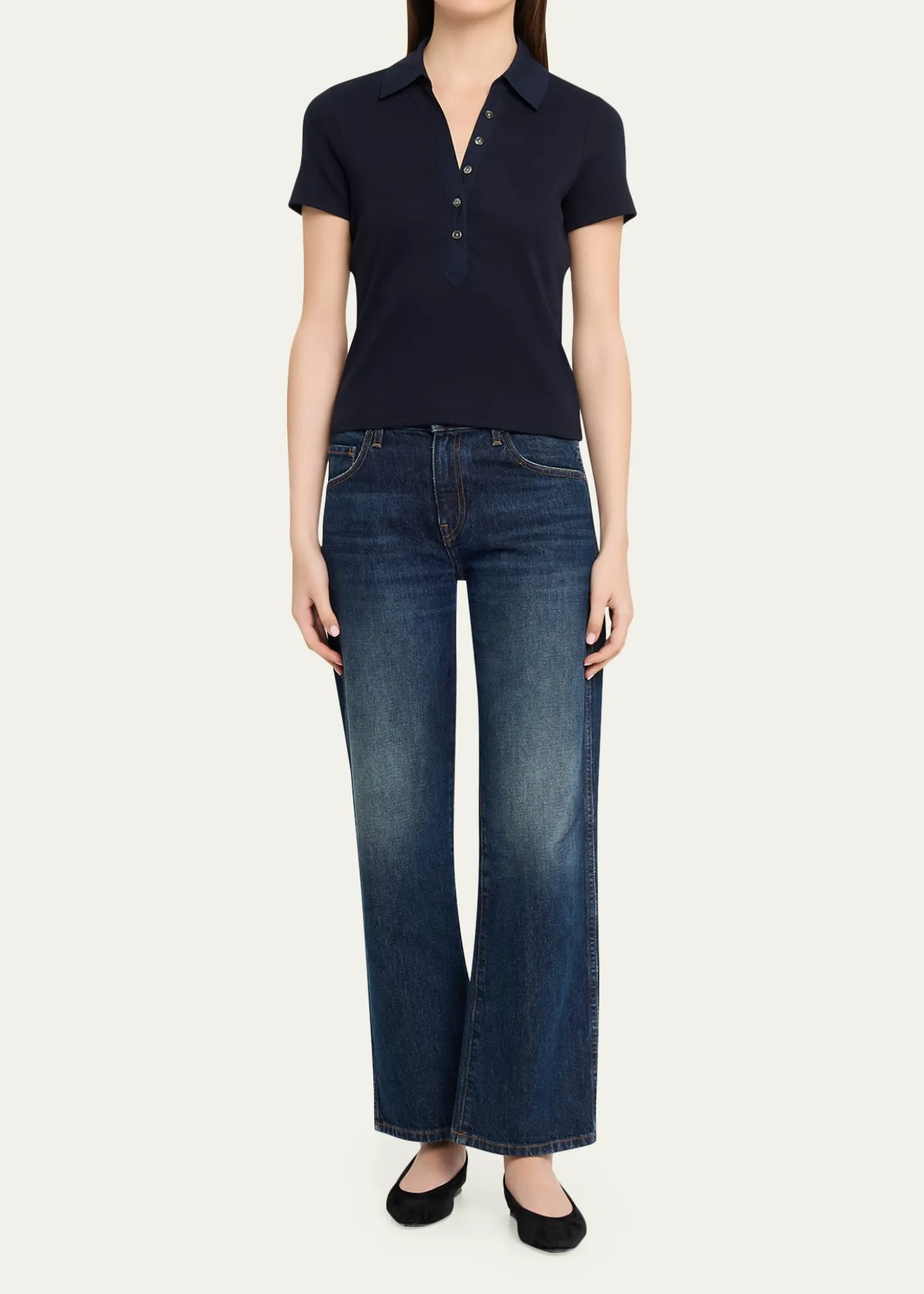 Veronica BeardKearney Short-Sleeve Polo Tee