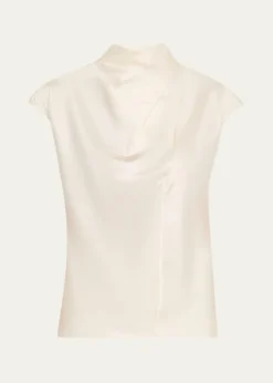 Veronica BeardLeilany Draped Silk Top
