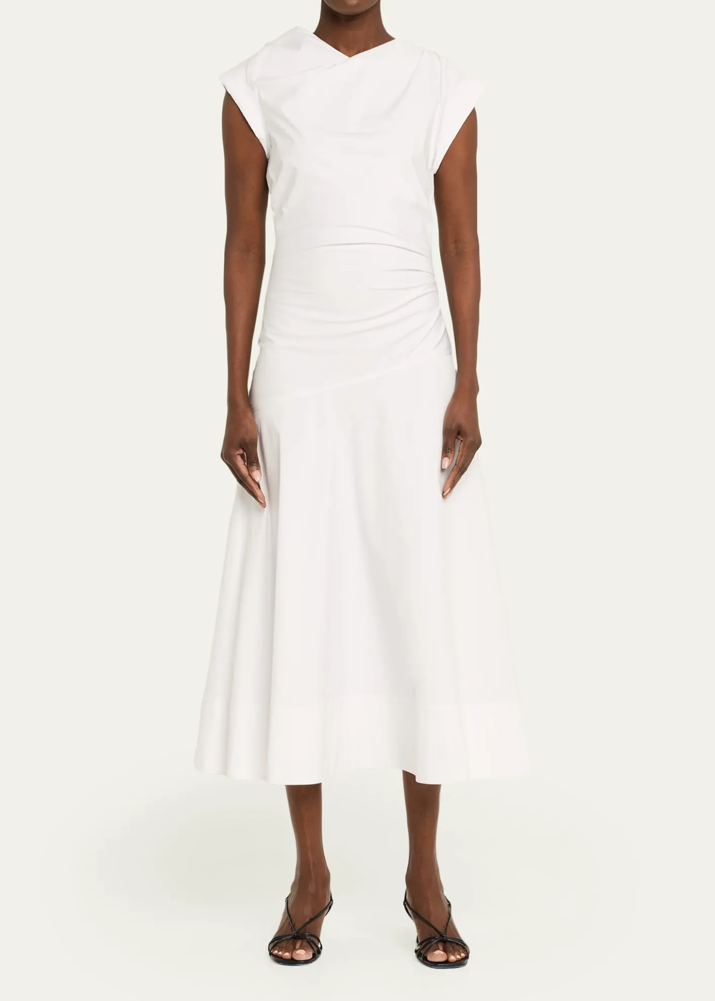 Veronica BeardLisette Drop-Waist Stretch Cotton Midi Dress
