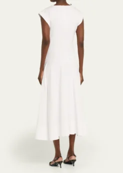 Veronica BeardLisette Drop-Waist Stretch Cotton Midi Dress